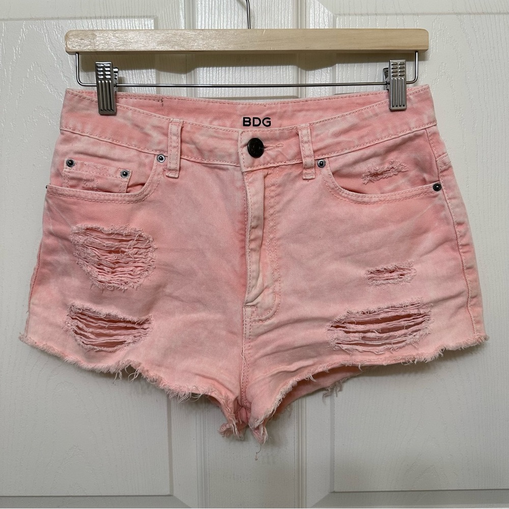 Urban Outfitters BDG Jean Shorts Size 28 High Rise Cheeky Pink Festival Barbie
